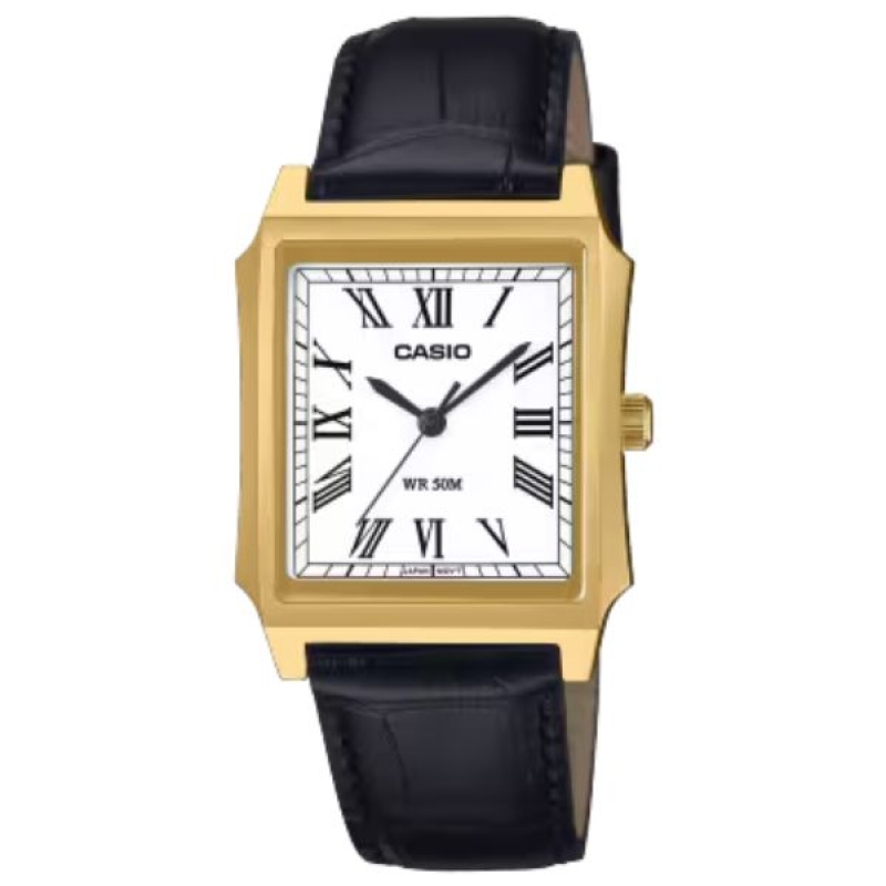 Casio MTP-B190GL-7BVDF Mens White Dial Gold Stainless Steel Analog tank Watch