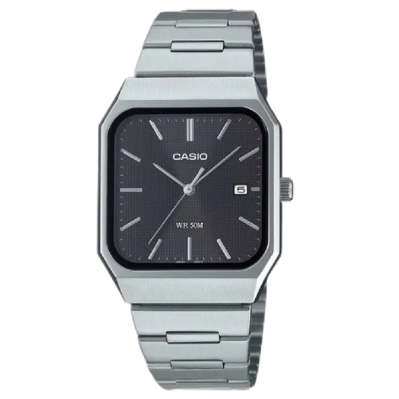 Casio MTP-B185D-1AVDF Men's Stainless Steel Analog Watch – Black Dial