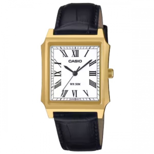 Casio MTP-B190GL-7BVDF Mens White Dial Gold Stainless Steel Analog tank Watch