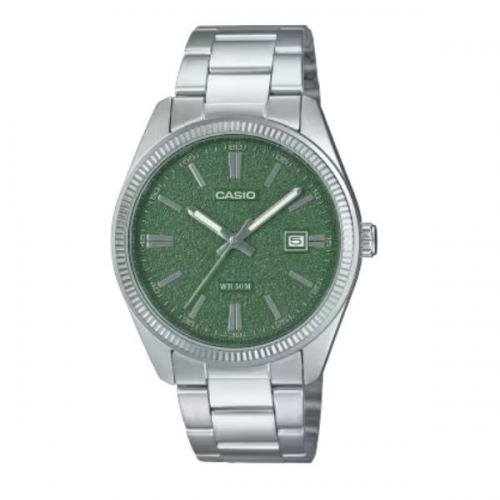 Casio MTP-1302DA-3AVDF Mens Analog Stainless Steel Watch  Green Dial