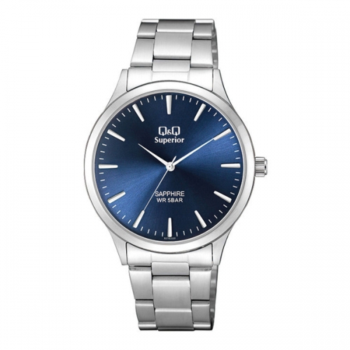 Q&Q S278J222Y Sapphire Blue Dial Chain Watch for Men